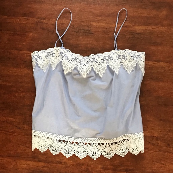 Express Tops - NWOT Express Lace Detail Cotton Cami Size L